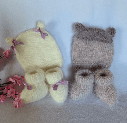 Fuzzy Feet Booties And Matching Hat - Image 5
