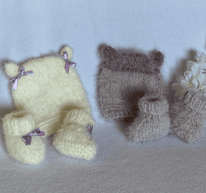 Fuzzy Feet Booties And Matching Hat - Image 4