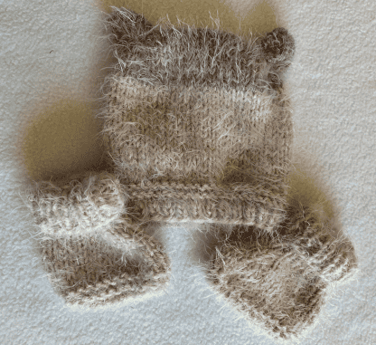 Fuzzy Feet Booties And Matching Hat - Image 3