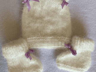 Fuzzy Feet Booties And Matching Hat