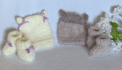 Fuzzy Feet Booties And Matching Hat - Image 2