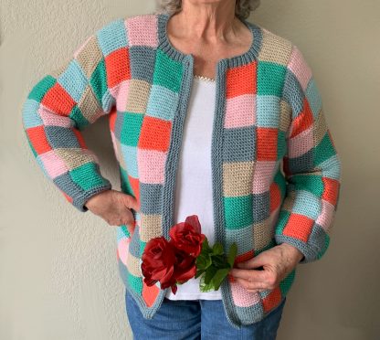 Color Block Leftover Yarn Sweater