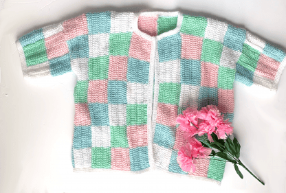 Color Block Short Cardigan