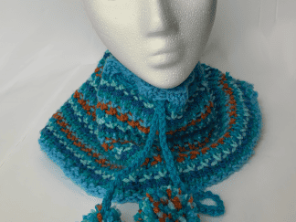 Drawstring Neck Cowl with Textured Stitches