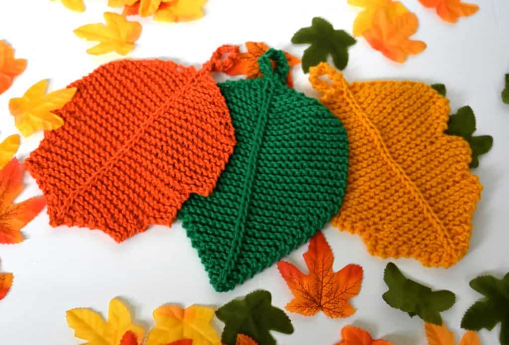 Falling Leaves Potholders — Frugal Knitting Haus