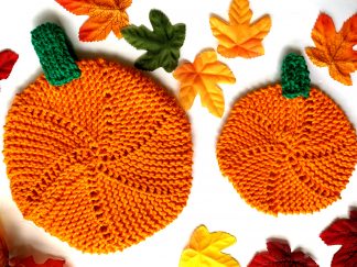 Squished Pumpkins Potholder and Coasters