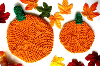 Squished Pumpkins Potholder and Coasters