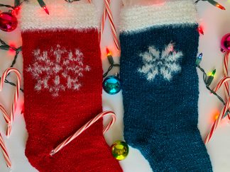 Glittery Snowflake Holiday Stockings