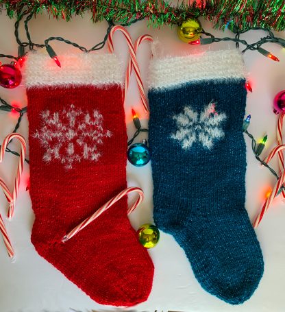 Glittery Snowflake Holiday Stockings