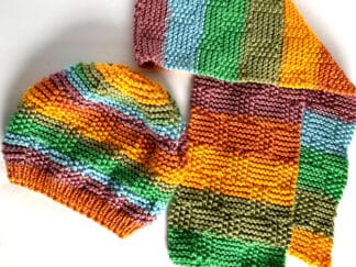 Blocks and Bands Hat and Scarf Set
