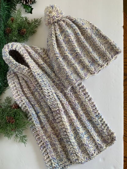 Tweedy Twist Hat and Scarf - Image 2