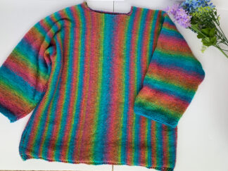 Slimming Stripes, Sideways Knit Pullover