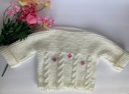Beginner Cabled Baby Sweater - Image 2