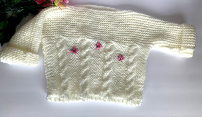 Beginner Cabled Baby Sweater