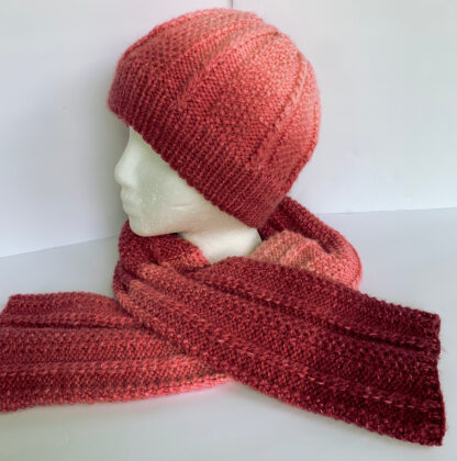 Quiet Textured Knit Scarf and Hat