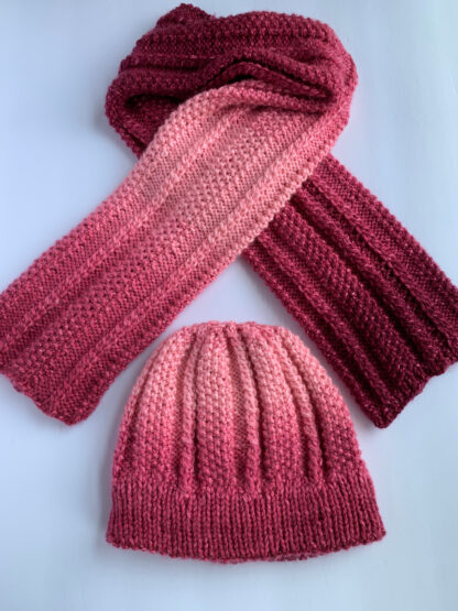 Quiet Textured Knit Scarf and Hat - Image 2