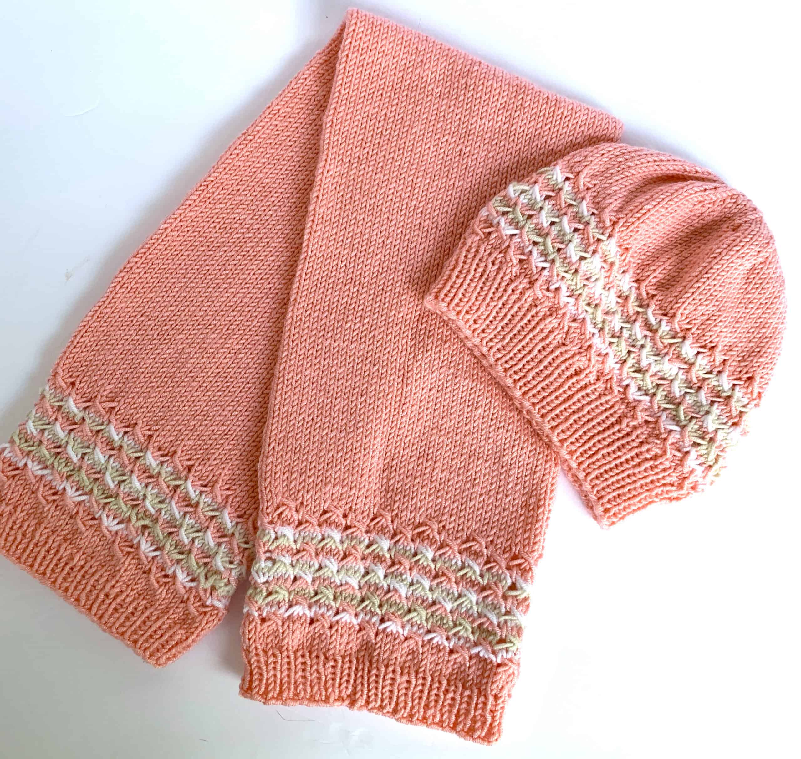 Feather Light Hat and Scarf Set